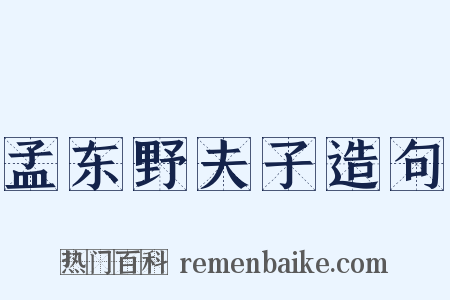 孟东野夫子造句是什么意思的图片